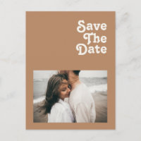 Retro Beach | Brown Foto Save the Date