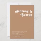 Retro Beach | Brown Lässig Foto Monogram Einladung (Vorderseite)