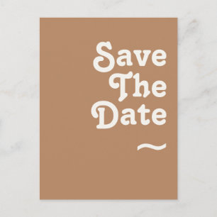 Retro Beach   Brown Save the Date Postcard Einladungspostkarte