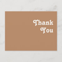 Retro Beach | Brown Wedding Danke Postcard