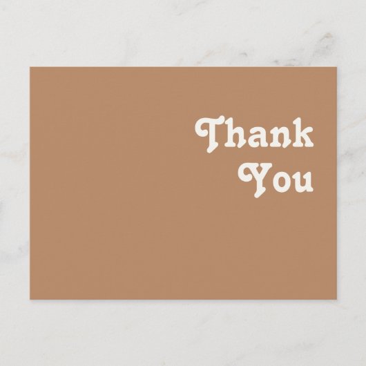 Retro Beach | Brown Wedding Danke Postcard Postkarte (Vorderseite)
