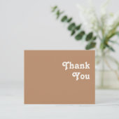 Retro Beach | Brown Wedding Danke Postcard Postkarte (Stehend Vorderseite)