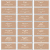 Retro Beach | Brown Wedding Guest Address Sticker (Vorderseite)