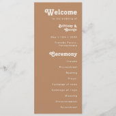 Retro Beach | Brown Wedding Program Programm (Vorderseite)