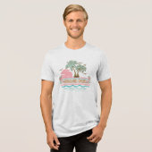Retro Beach Bum Tropical Theme Palmen Tri-Blend Shirt (Vorderseite voll)