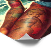 Retro Beach Button-up Poster (Ecke)