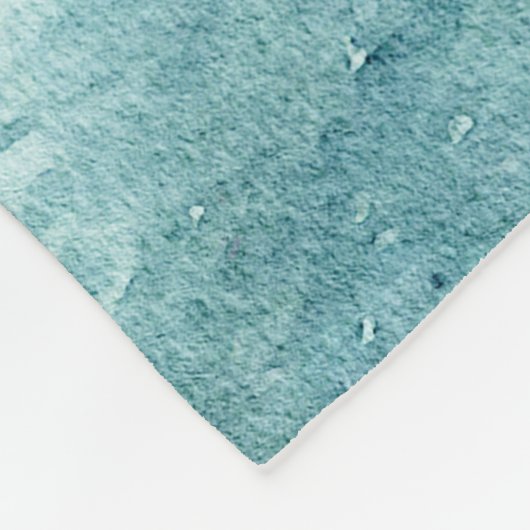 Retro Beach - Coastal Aquamarin Blue Ocean Wasserf Fleecedecke (Ecke)
