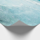 Retro Beach - Coastal Aquamarin Blue Ocean Wasserf Geschenkpapier (Ecke)
