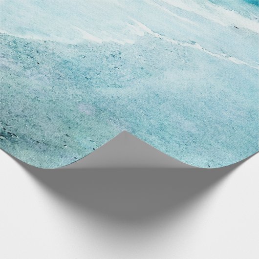 Retro Beach - Coastal Aquamarin Blue Ocean Wasserf Geschenkpapier (Ecke)