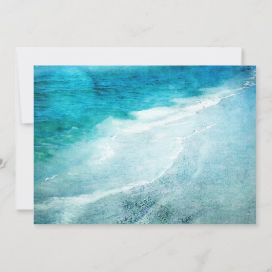 Retro Beach - Coastal Aquamarin Blue Ocean Wasserf Karte (Vorderseite)
