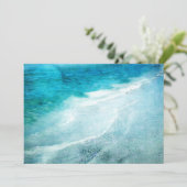 Retro Beach - Coastal Aquamarin Blue Ocean Wasserf Karte (Stehend Vorderseite)
