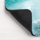 Retro Beach - Coastal Aquamarin Blue Ocean Wasserf Mousepad (Ecke)