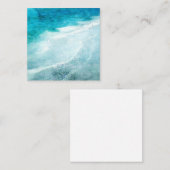 Retro Beach - Coastal Aquamarin Blue Ocean Wasserf Quadratische Visitenkarte (Vorne/Hinten)
