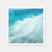 Retro Beach - Coastal Aquamarin Blue Ocean Wasserf Serviette (Vorderseite)