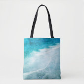 Retro Beach - Coastal Aquamarin Blue Ocean Wasserf Tasche (Vorderseite)