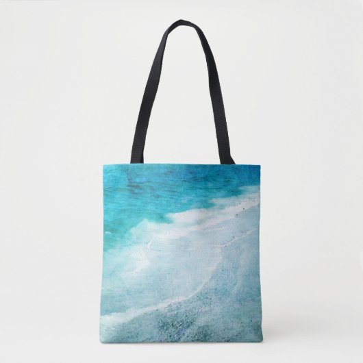 Retro Beach - Coastal Aquamarin Blue Ocean Wasserf Tasche (Vorderseite)