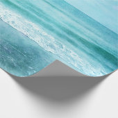 Retro Beach - Coastal Ocean Aquamarin Blue Waterco Geschenkpapier (Ecke)