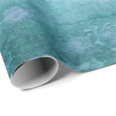 Retro Beach - Coastal Ocean Aquamarin Blue Waterco Geschenkpapier (Rolleneckpunkt)