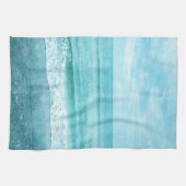 Retro Beach - Coastal Ocean Aquamarin Blue Waterco Geschirrtuch (Horizontal)