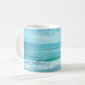 Retro Beach - Coastal Ocean Aquamarin Blue Waterco Kaffeetasse (Vorderseite Links)