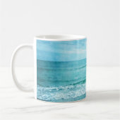 Retro Beach - Coastal Ocean Aquamarin Blue Waterco Kaffeetasse (Links)