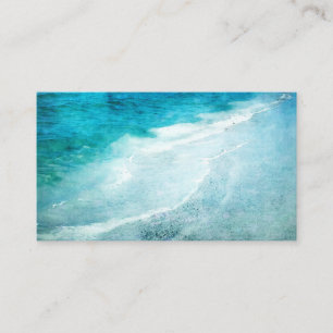 Retro Beach - Coastal Ocean Aquamarin Blue Waterco Visitenkarte