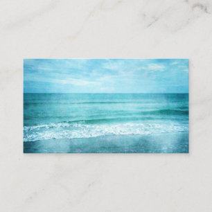 Retro Beach - Coastal Ocean Aquamarin Blue Waterco Visitenkarte
