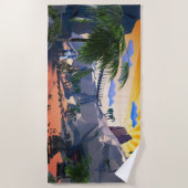 Retro Beach Destinationen Strandtuch (Vorderseite)