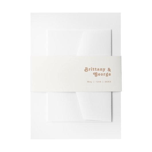 Retro Beach | Einladung von Elfenbein Bauchband Einladungsbanderole (Vorderseite Beispiel)