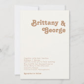 Retro Beach | Einladung von Elfenbein zur Hochzeit (Vorderseite)