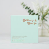 Retro Beach | Einladung zum Hochzeitsfeiern auf de (Stehend Vorderseite)