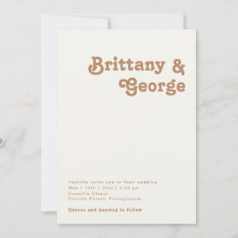 Retro Beach | Elfenbein auf einer Hochzeit Einladung