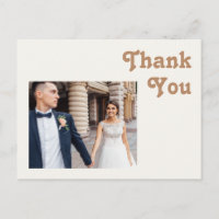Retro Beach | Elfenbein Foto Hochzeit Danke