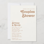 Retro Beach | Elfenbeinpaare Dusche Einladung (Vorderseite)