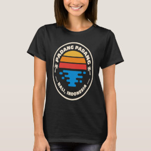 Retro Beach Emblem Padang Padang Bali Indonesia Su T-Shirt
