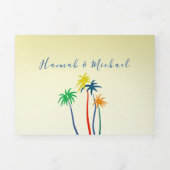 Retro Beach Foto Wedding Dreifach Gefaltete Einladung (Cover)