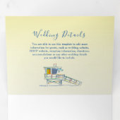 Retro Beach Foto Wedding Dreifach Gefaltete Einladung (Innen Erste Seite)