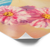 Retro Beach Girl mit Blumenbrille Poster (Ecke)