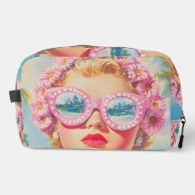 Retro Beach Girl mit Blumenbrille