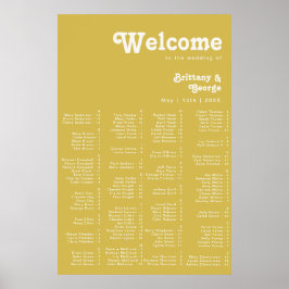 Retro Beach | Gold Alphabetisches Plakat