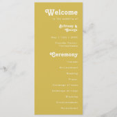 Retro Beach | Gold-Hochzeitsprogramm Programm (Vorderseite)