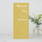 Retro Beach | Gold-Hochzeitsprogramm Programm (Stehend Vorderseite)