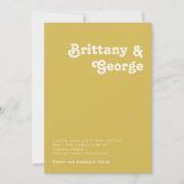 Retro Beach | Gold Lässig Foto Monogram Einladung (Vorderseite)