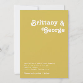 Retro Beach | Gold Lässig Foto Monogram Einladung