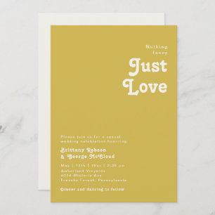 Retro Beach Gold Nothing Extravagant Wedding Einladung