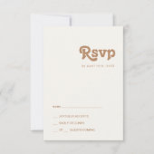 Retro Beach | Gold RSVP Card (Vorderseite)