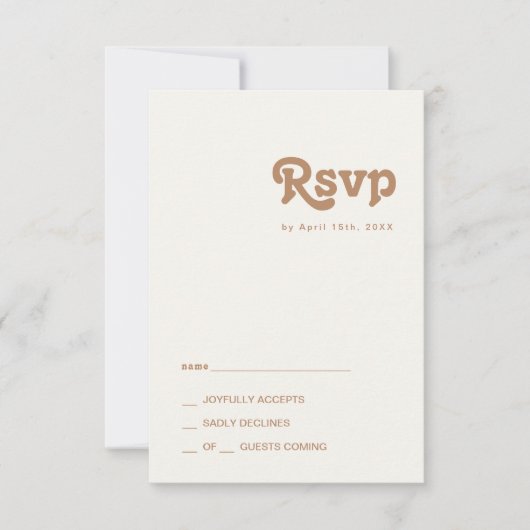 Retro Beach | Gold RSVP Card (Vorderseite)