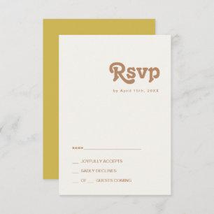 Retro Beach Gold RSVP Card