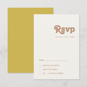 Retro Beach   Gold RSVP Card Karte