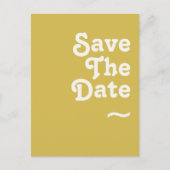 Retro Beach | Gold Save the Date Postkarte (Vorderseite)